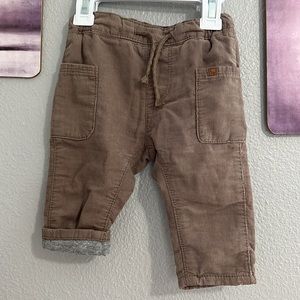 H&M 6 months fully cotton lined corduroy pants baby boy beige used